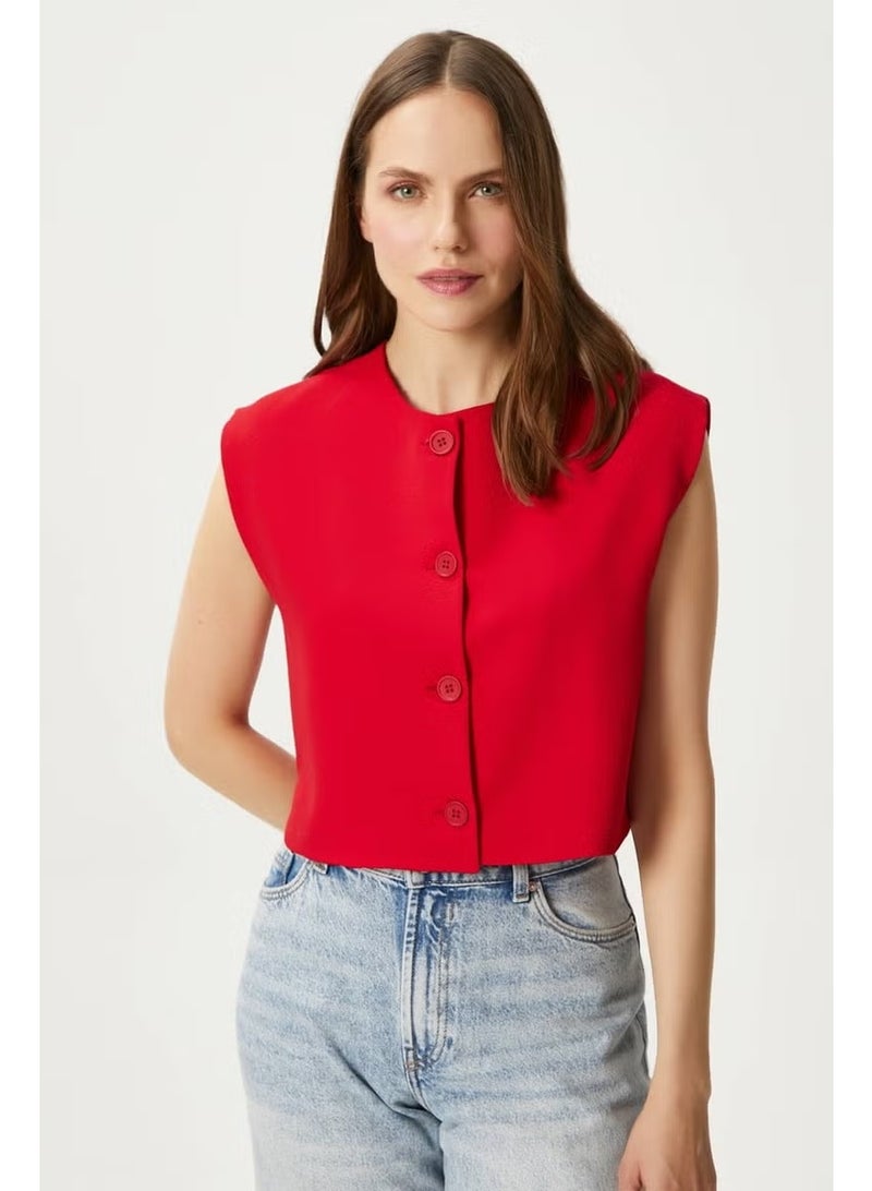 Ritnice Women's Power Red Lined Woven Vest - Image 1